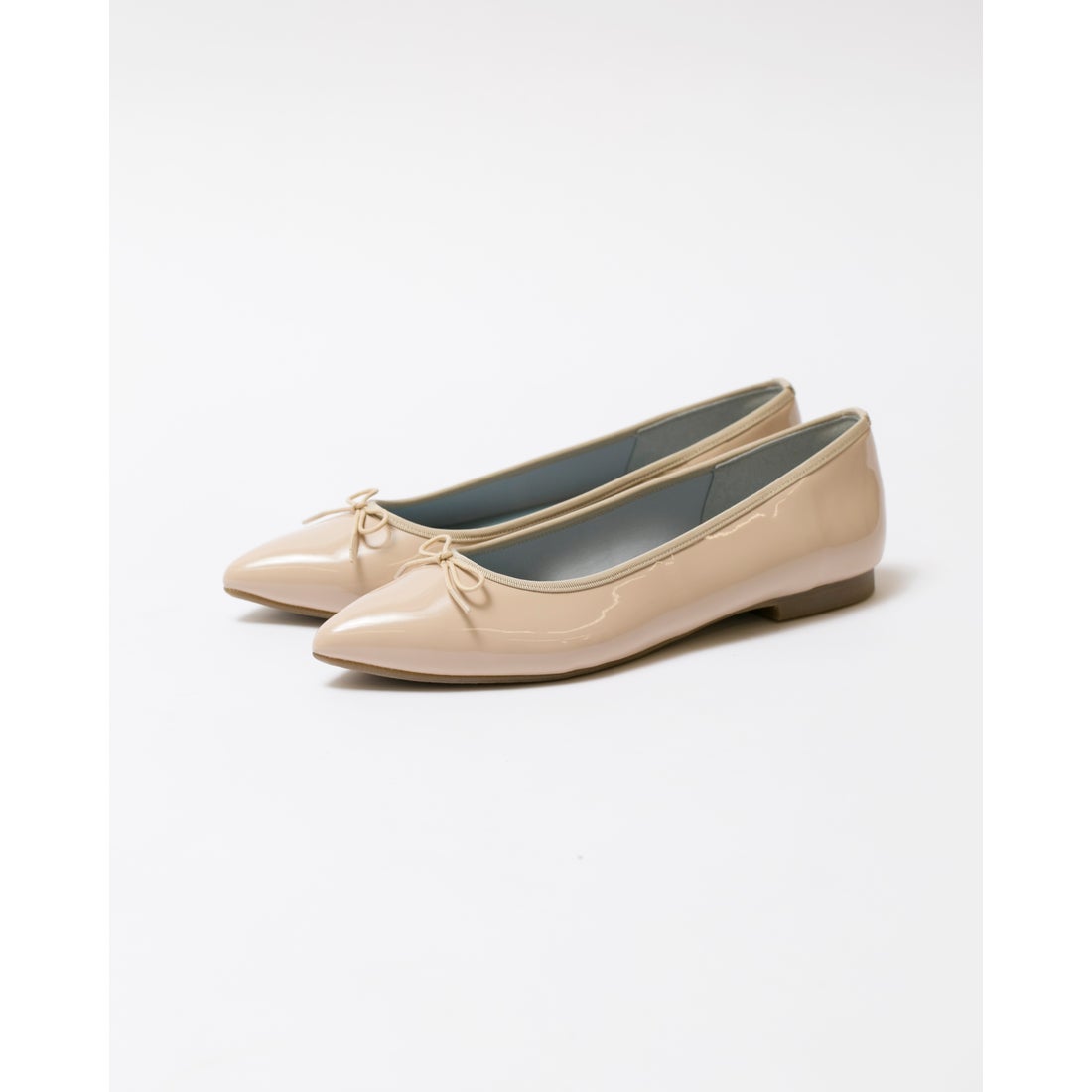 レイン対応】フラットバレエシューズ （ベージュ エナメル） -Emma