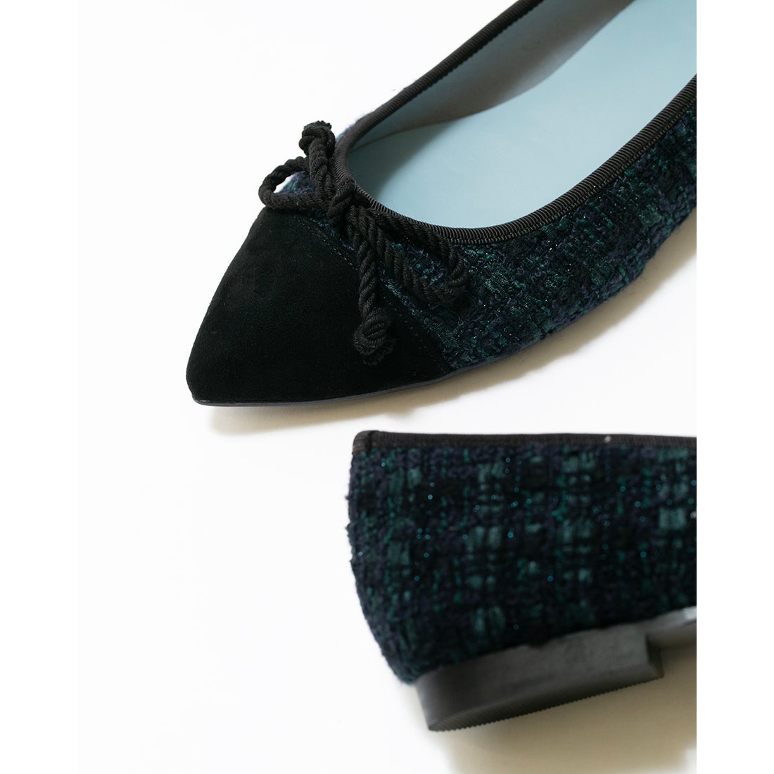 フラットバレエシューズ （ネイビー ツイード） -Emma Francis / エマ