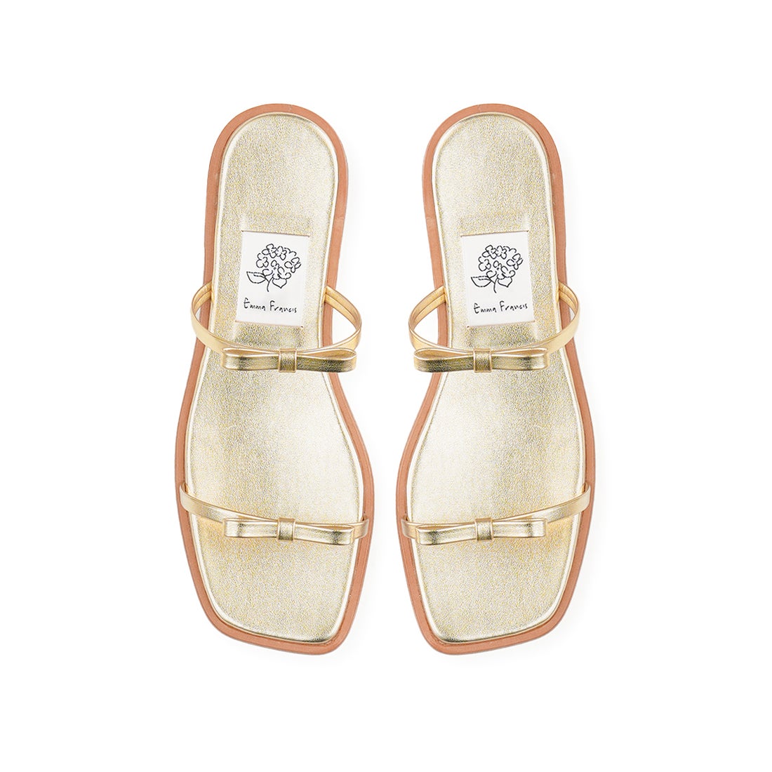 フラット ダブルストラップ サンダル （ゴールド マイラー） -Emma
