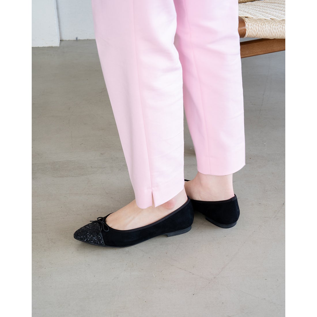 フラットバレエシューズ （ブラック スエード） -Emma Francis / エマ