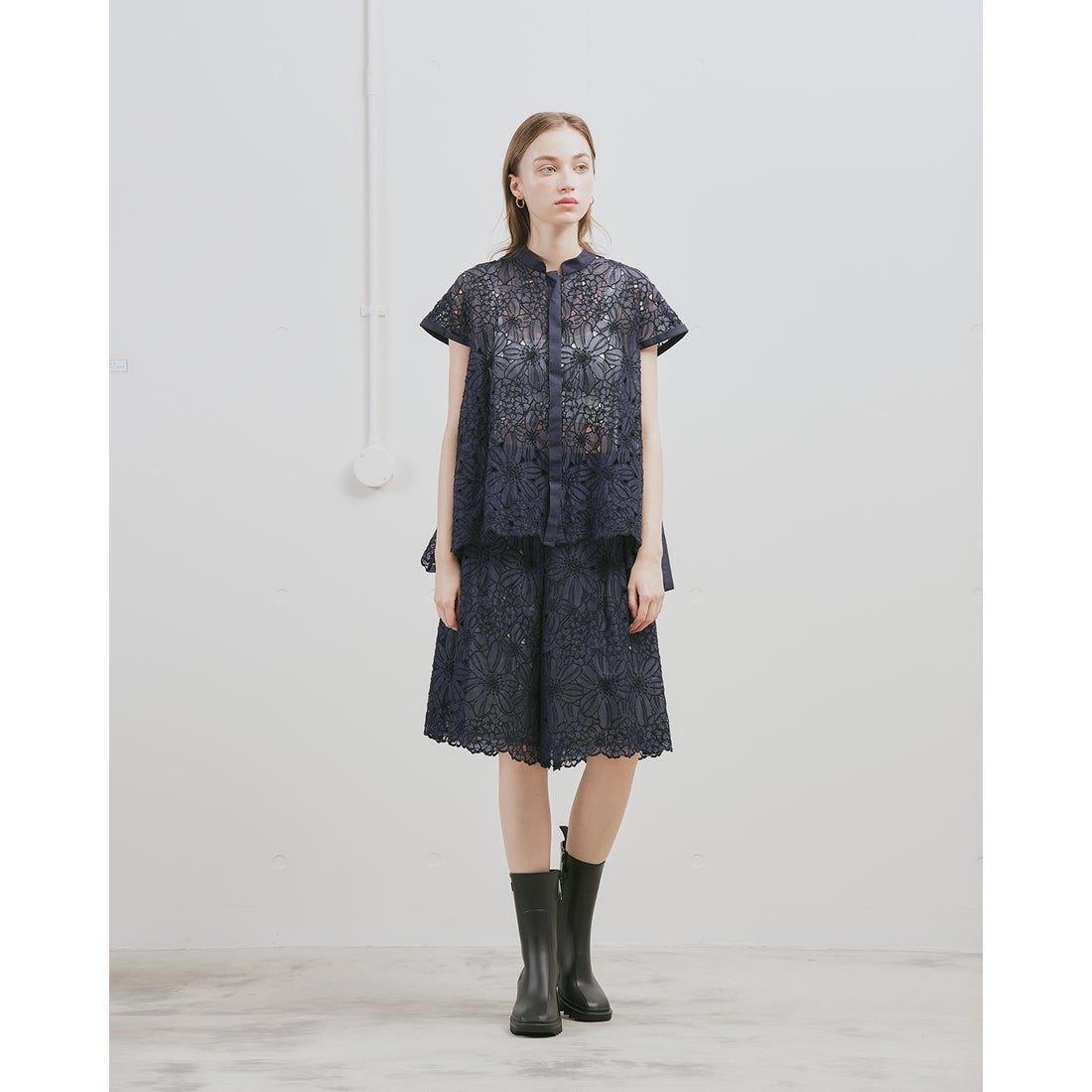 レインブーツ （ブラック ラバー） -Emma Francis / エマ フランシス