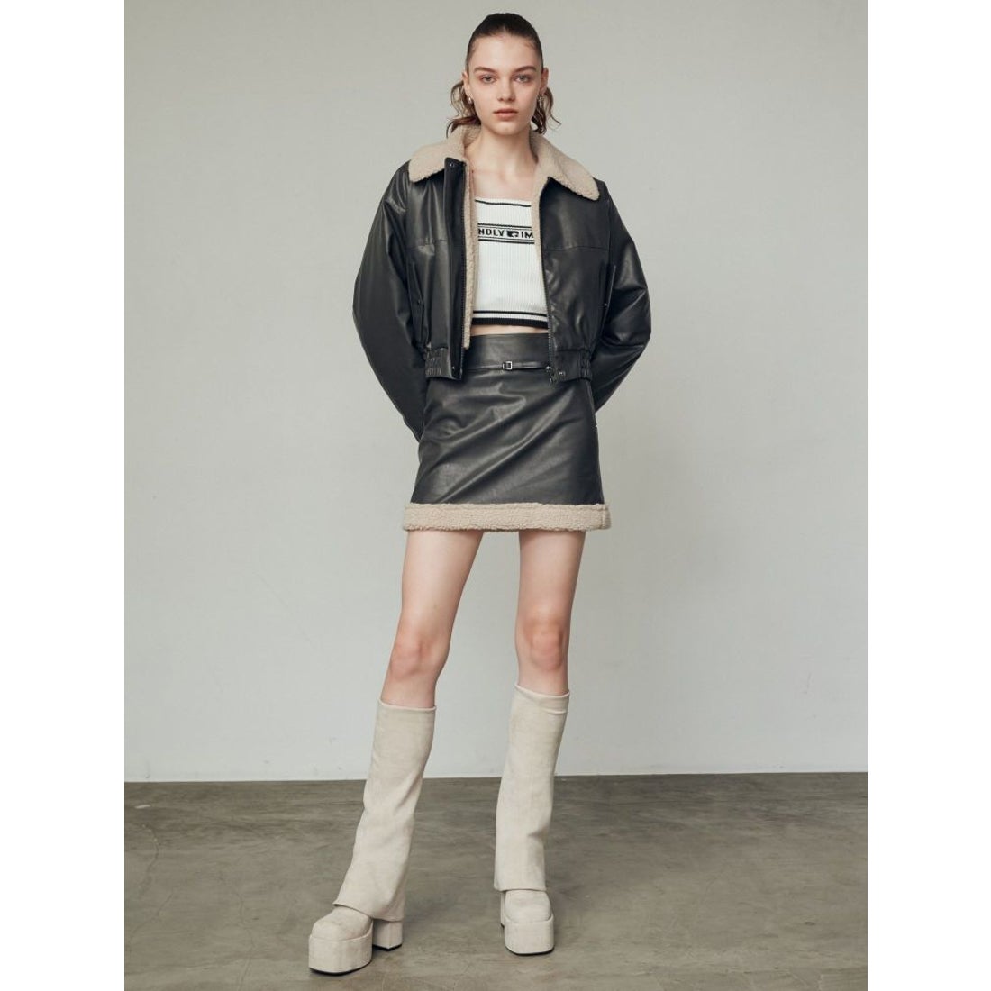 エモダ EMODA フレアーカバーフィットブーツ （アイボリー