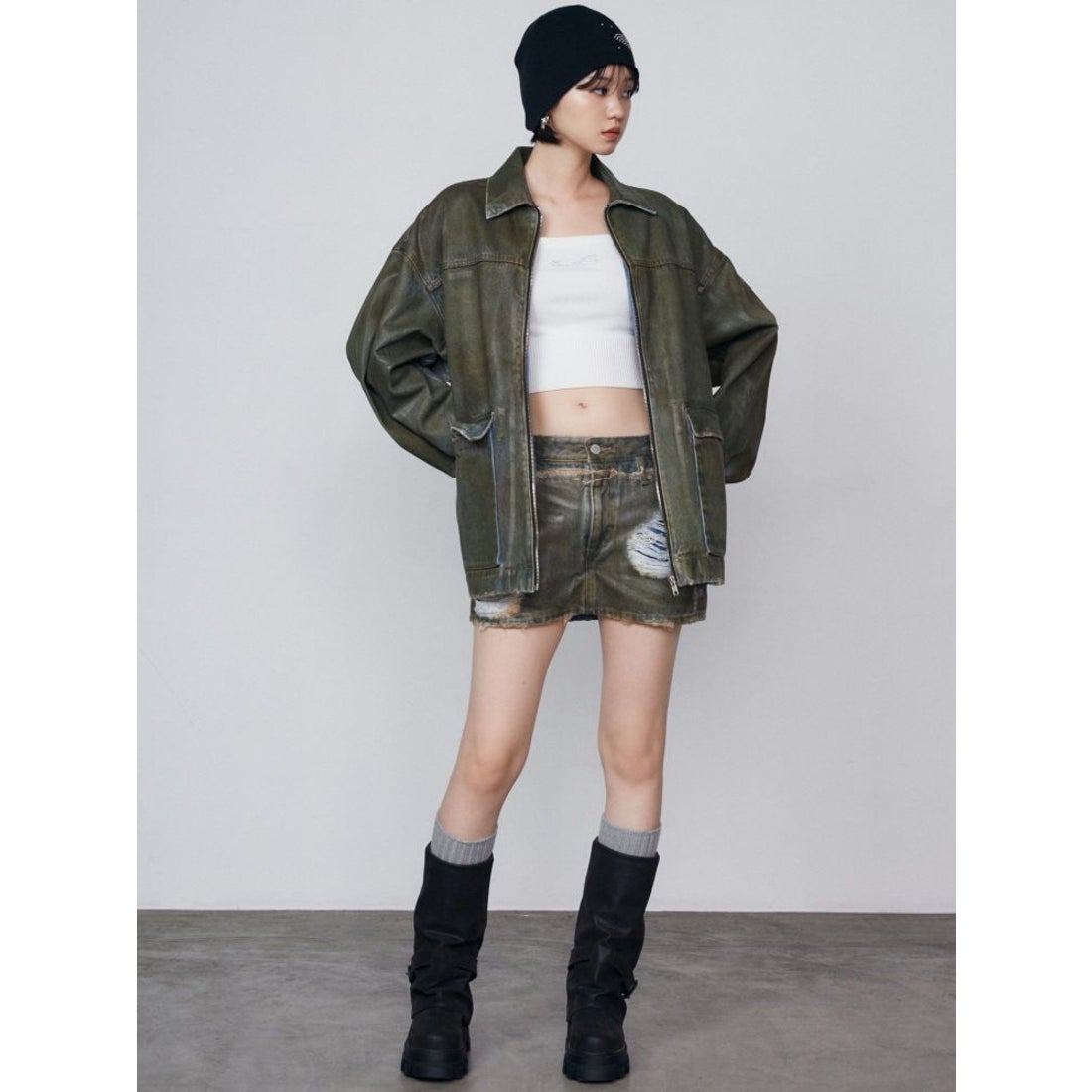 エモダ EMODA カバータンクブーツ （ブラック） -ファッション通販