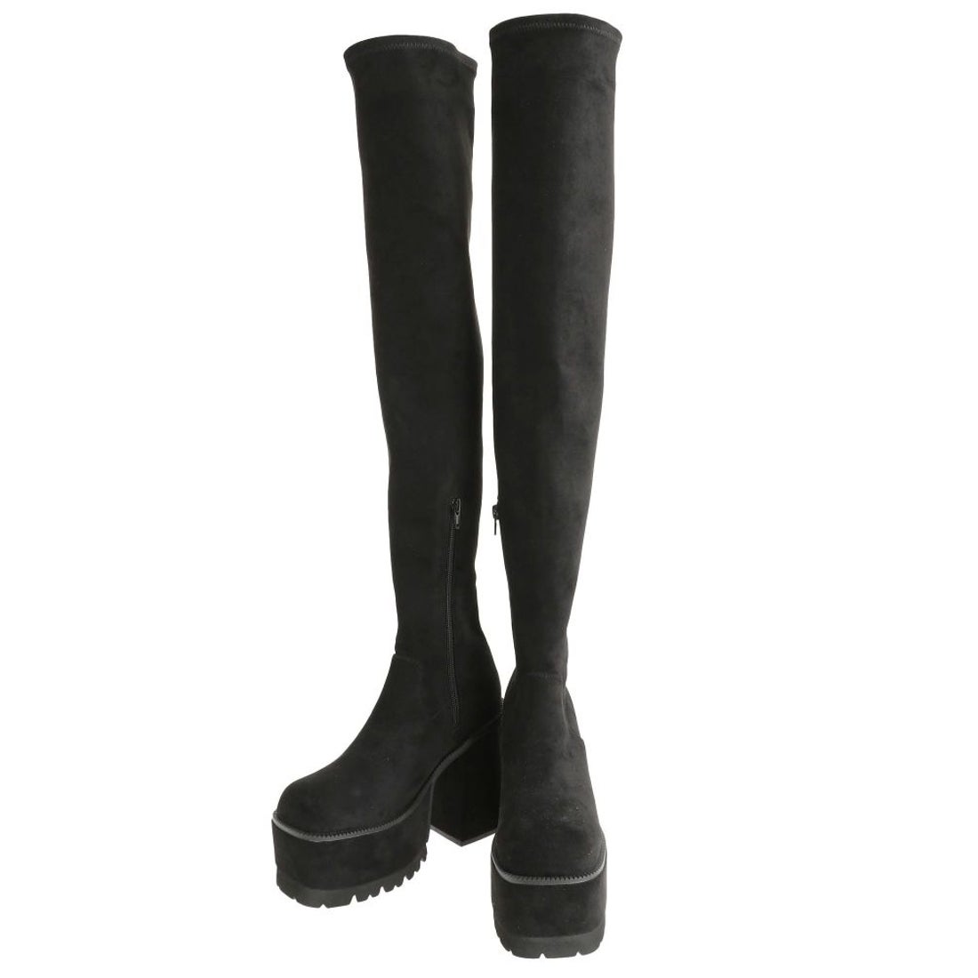 エモダ EMODA スクエアフィットロングブーツ （ブラック