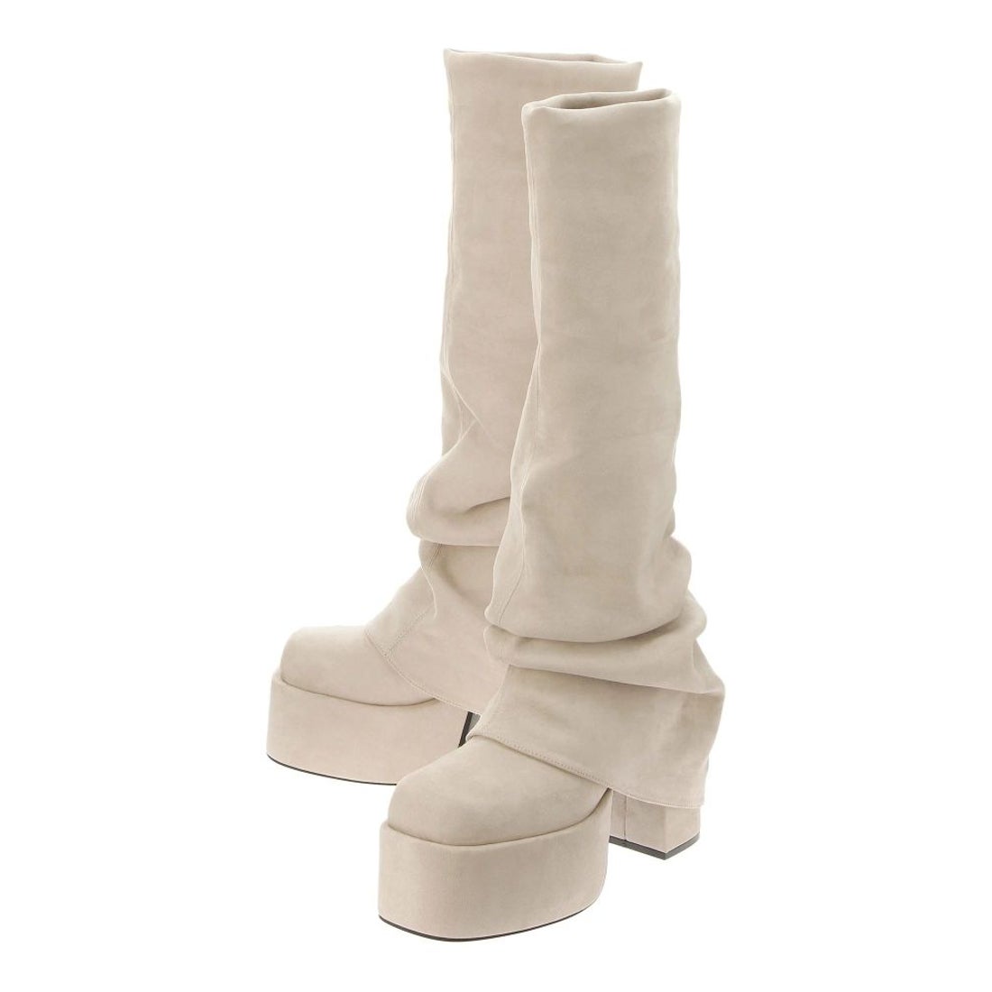 エモダ EMODA ルーズフレアカバーフィットブーツ （アイボリー） -靴