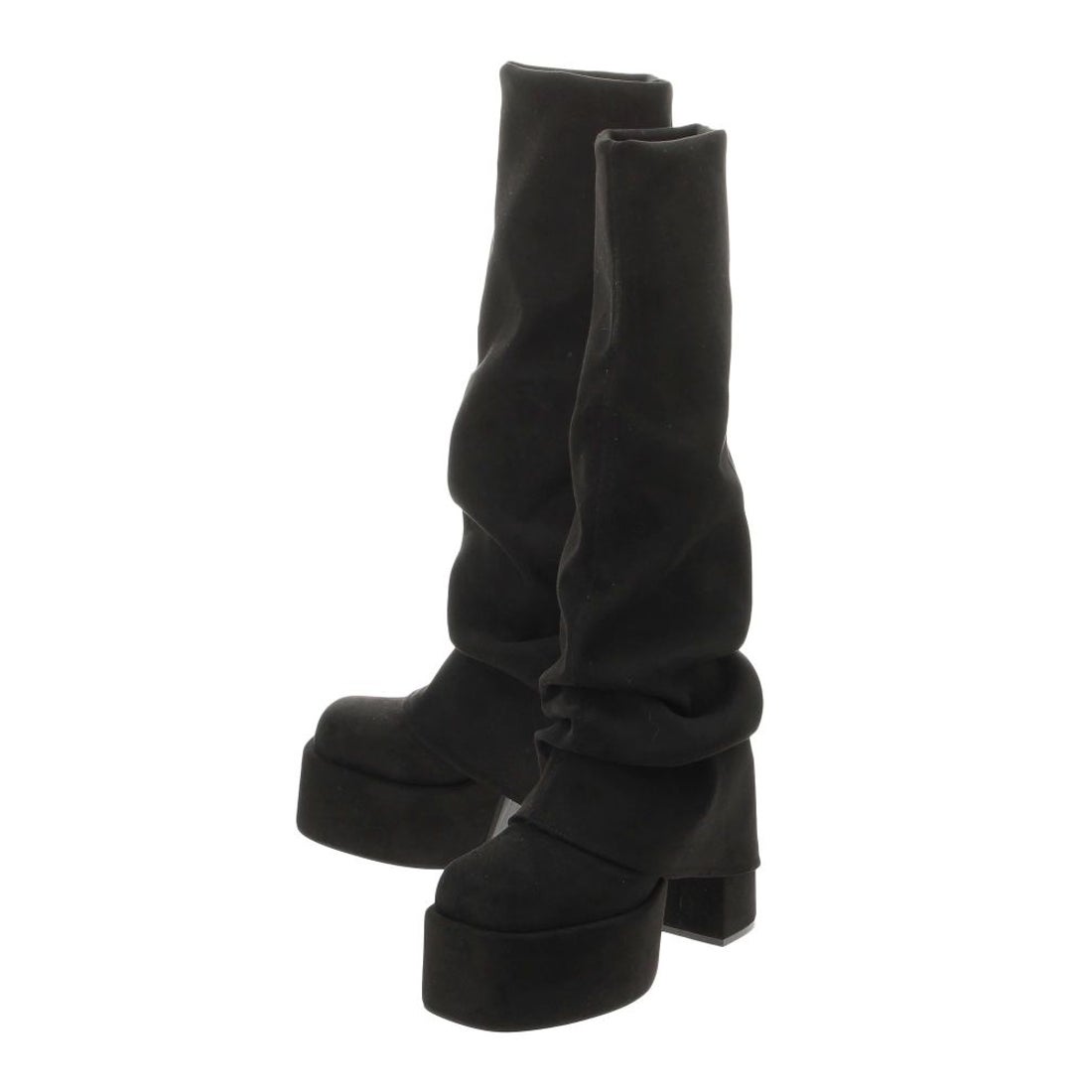 エモダ EMODA ルーズフレアカバーフィットブーツ （ブラック） -靴