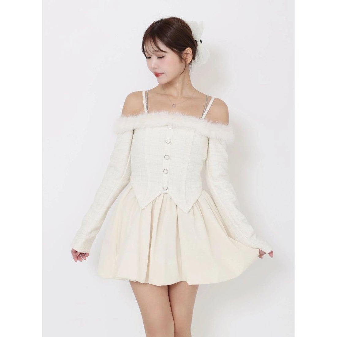 イートミー EATME ビジューストラップミニワンピース （ブラック