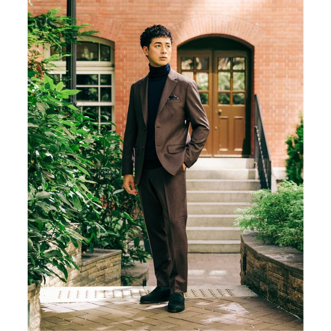 エディフィス EDIFICE SUPER 120's ウールサキソニー 2ボタン