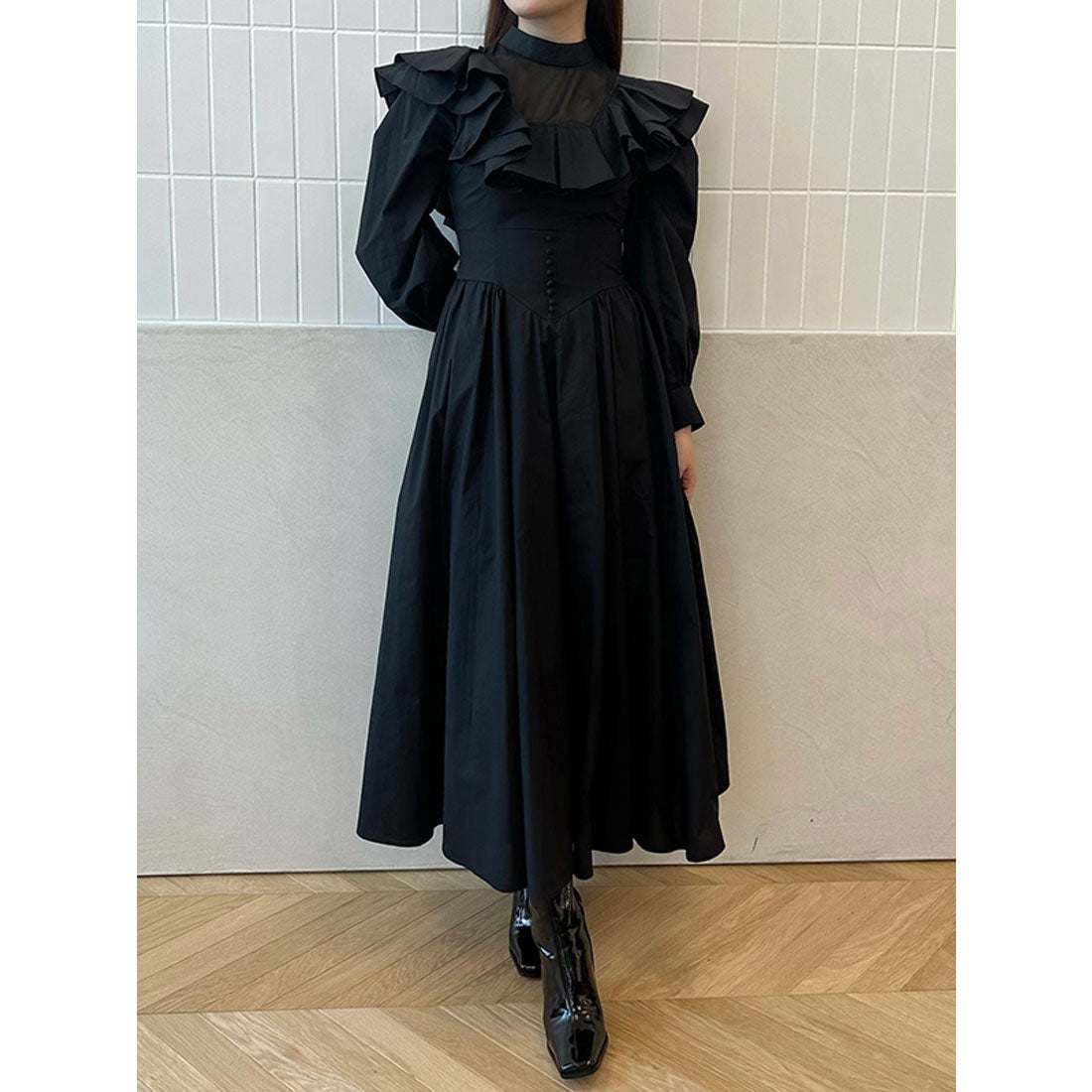 エイミーイストワール EIMY ISTOIRE シアースクエアフリルロング