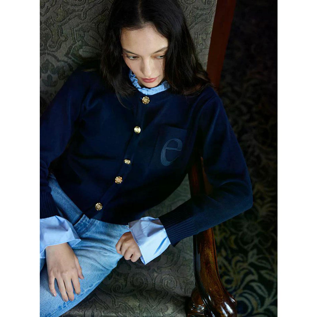 エイミーイストワール EIMY ISTOIRE Attached collar ニット