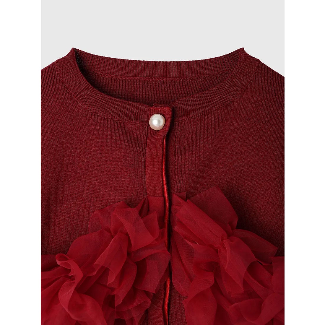 エイミーイストワール EIMY ISTOIRE チュールフリルニットカーディガン