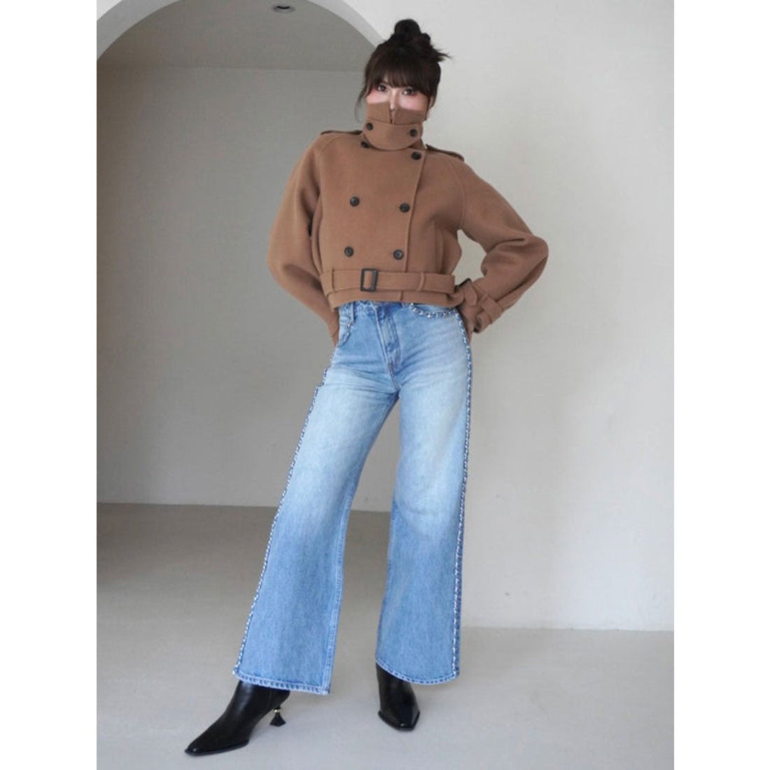 エイミーイストワール EIMY ISTOIRE ウールショートトレンチコート