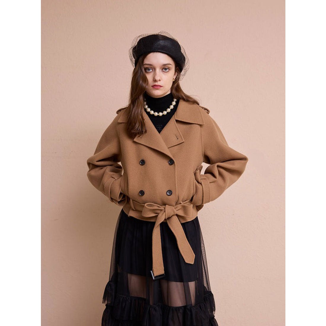 エイミーイストワール EIMY ISTOIRE ウールショートトレンチコート