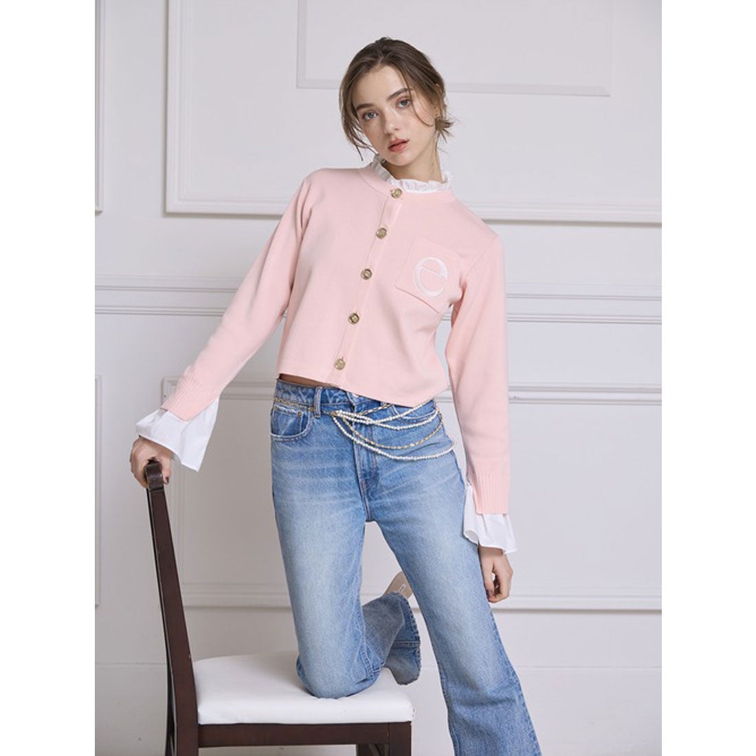 エイミーイストワール EIMY ISTOIRE Attached collar ニット