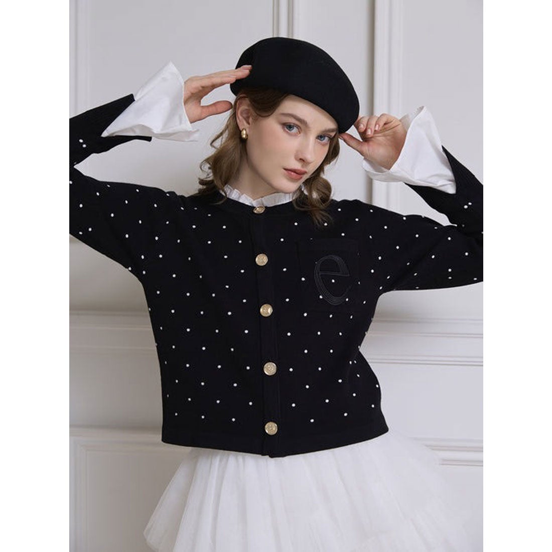 エイミーイストワール EIMY ISTOIRE Attached collar ニット