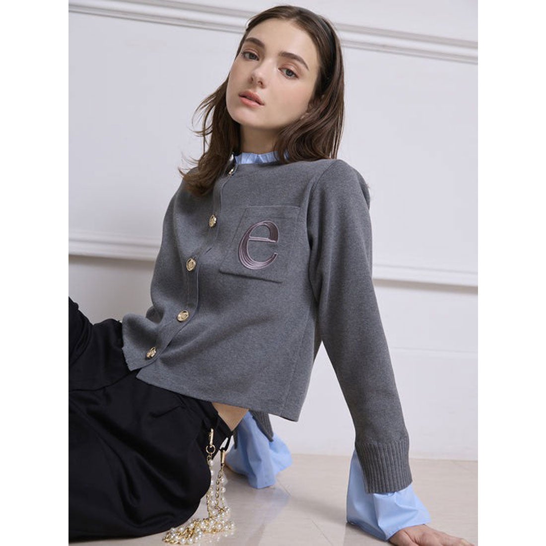 エイミーイストワール EIMY ISTOIRE Attached collar ニット