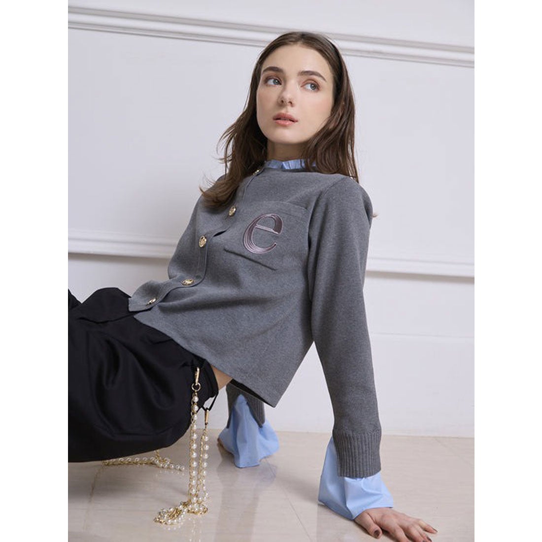 エイミーイストワール EIMY ISTOIRE Attached collar ニット