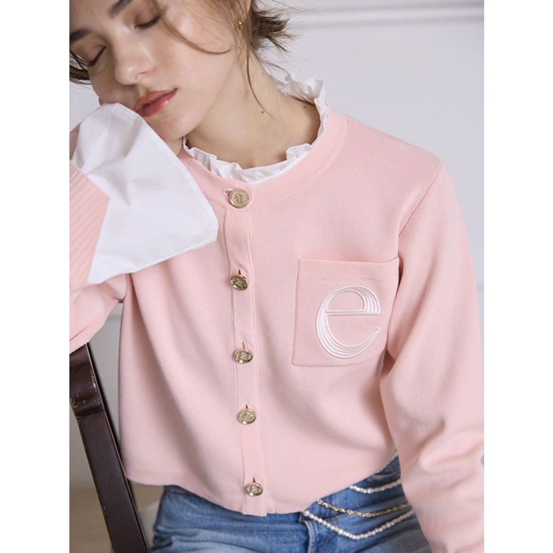 エイミーイストワール EIMY ISTOIRE Attached collar ニット