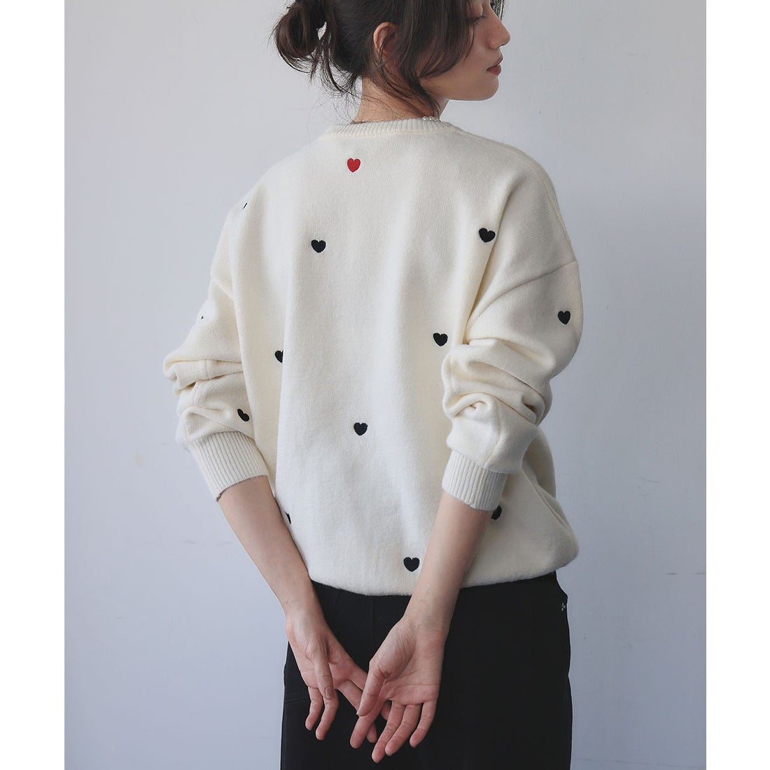 エルフランク ELFRANK 《新色追加》ハート刺繍 ニット プルオーバー