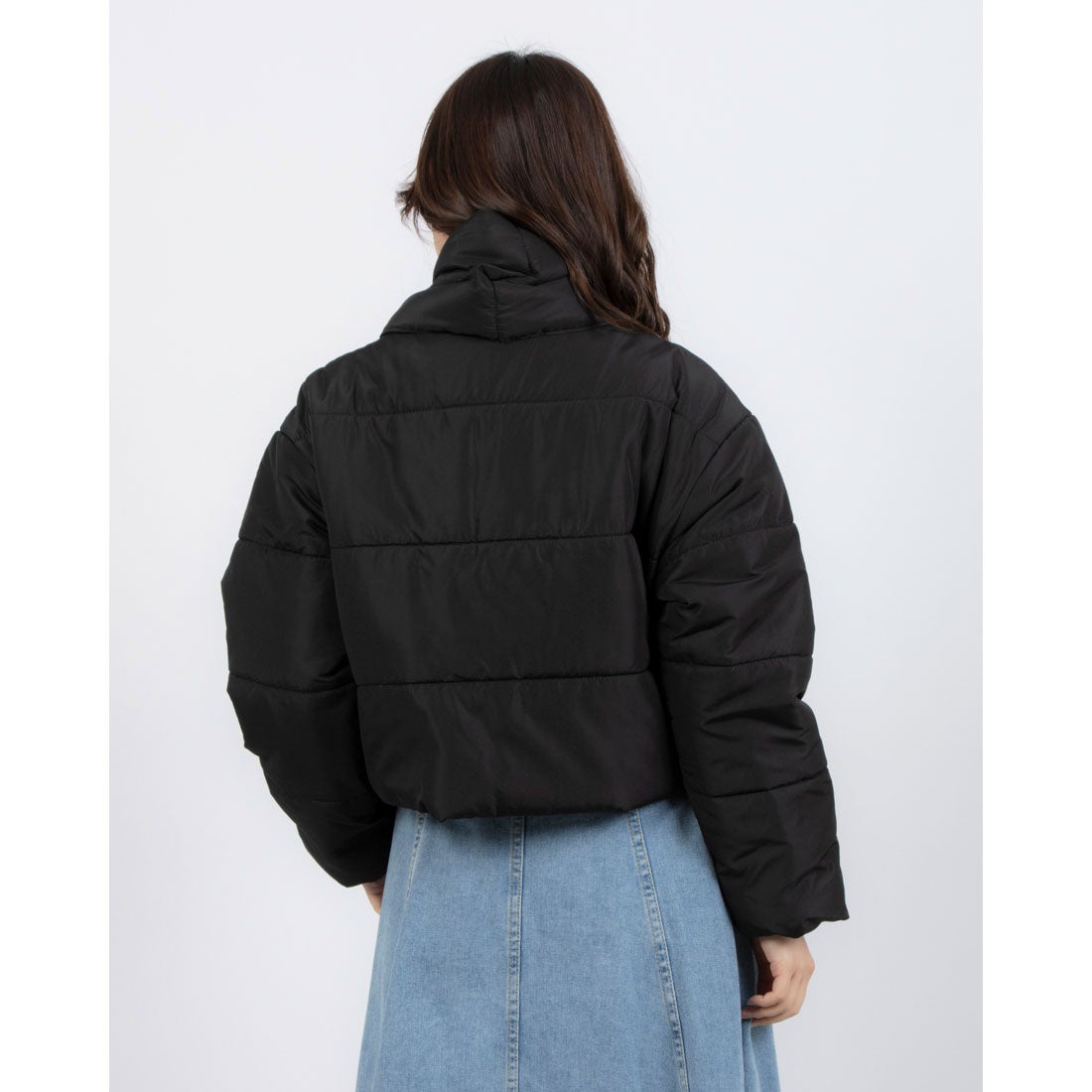 エピミエピミー epimi e'pimmy マフラー付き中綿ショートコート （BLK