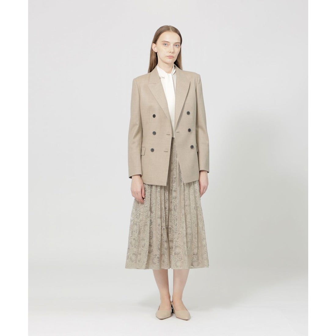 エポカ EPOCA ソフトジョーゼット ボウタイブラウス （黒