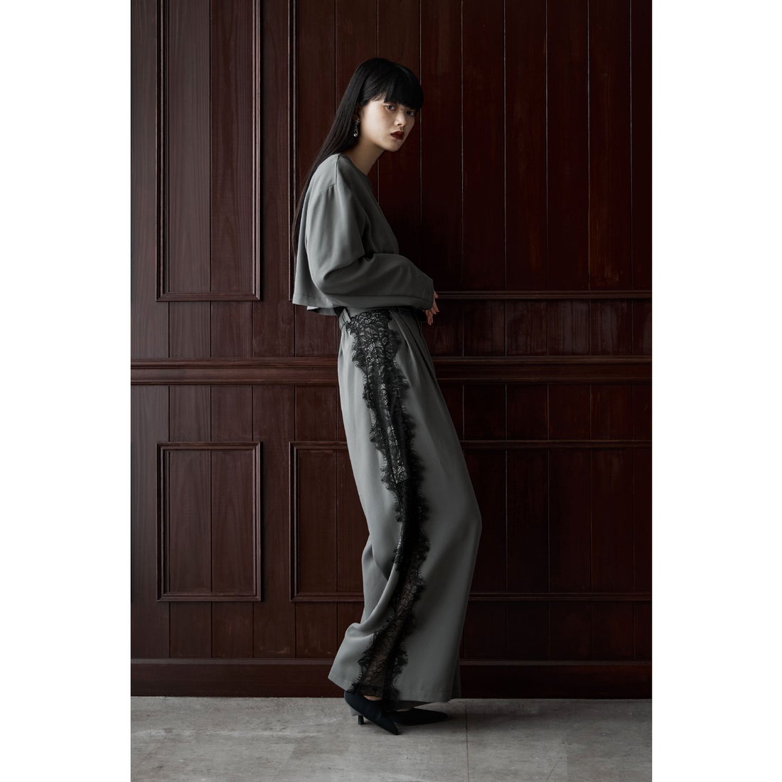 エトル etoll. セットアップパンツドレス アシメデザインジャケット