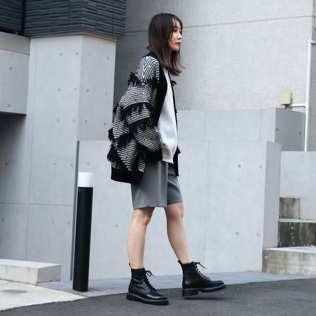 EVOL/イーボル】 本革ダブルステッチレースアップブーツ IV8099