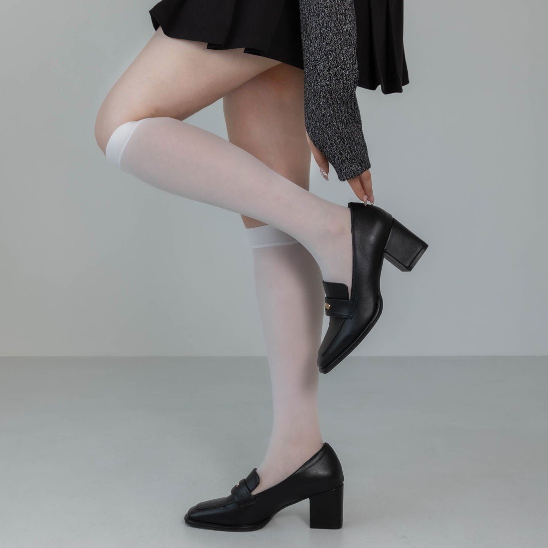 EVOL/イーボル】 コイン6.5cmヒールローファー IX5521 （ブラック