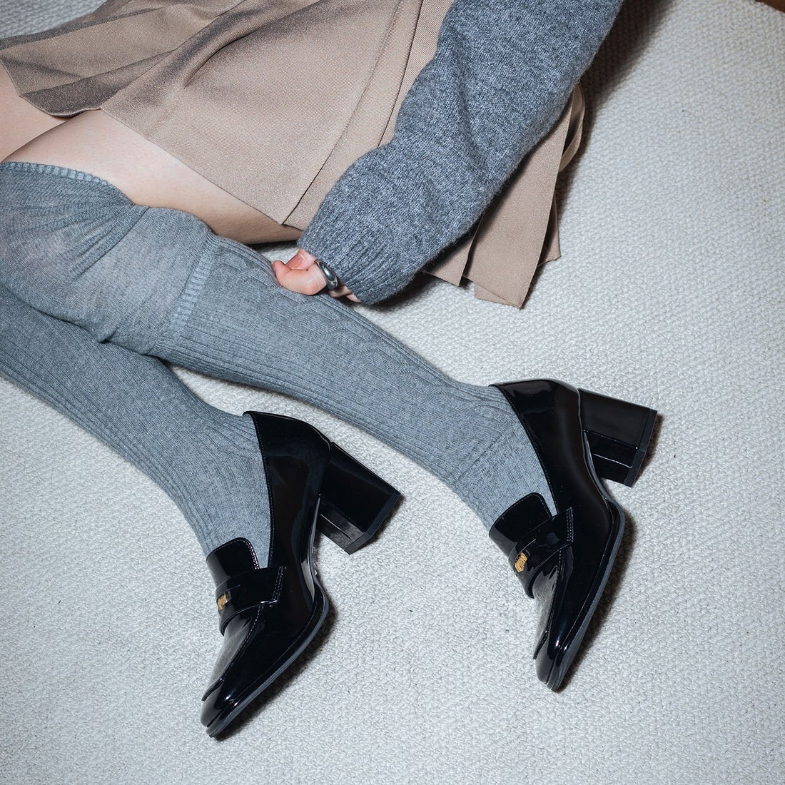 EVOL/イーボル】 コイン6.5cmヒールローファー IX5521 （ブラック