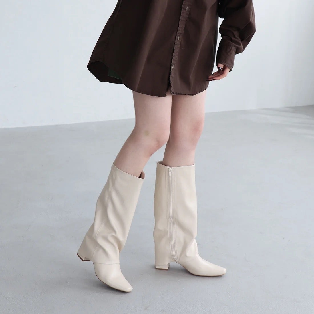 EVOL/イーボル】 フレアワイドシャフトロングブーツ IX5497