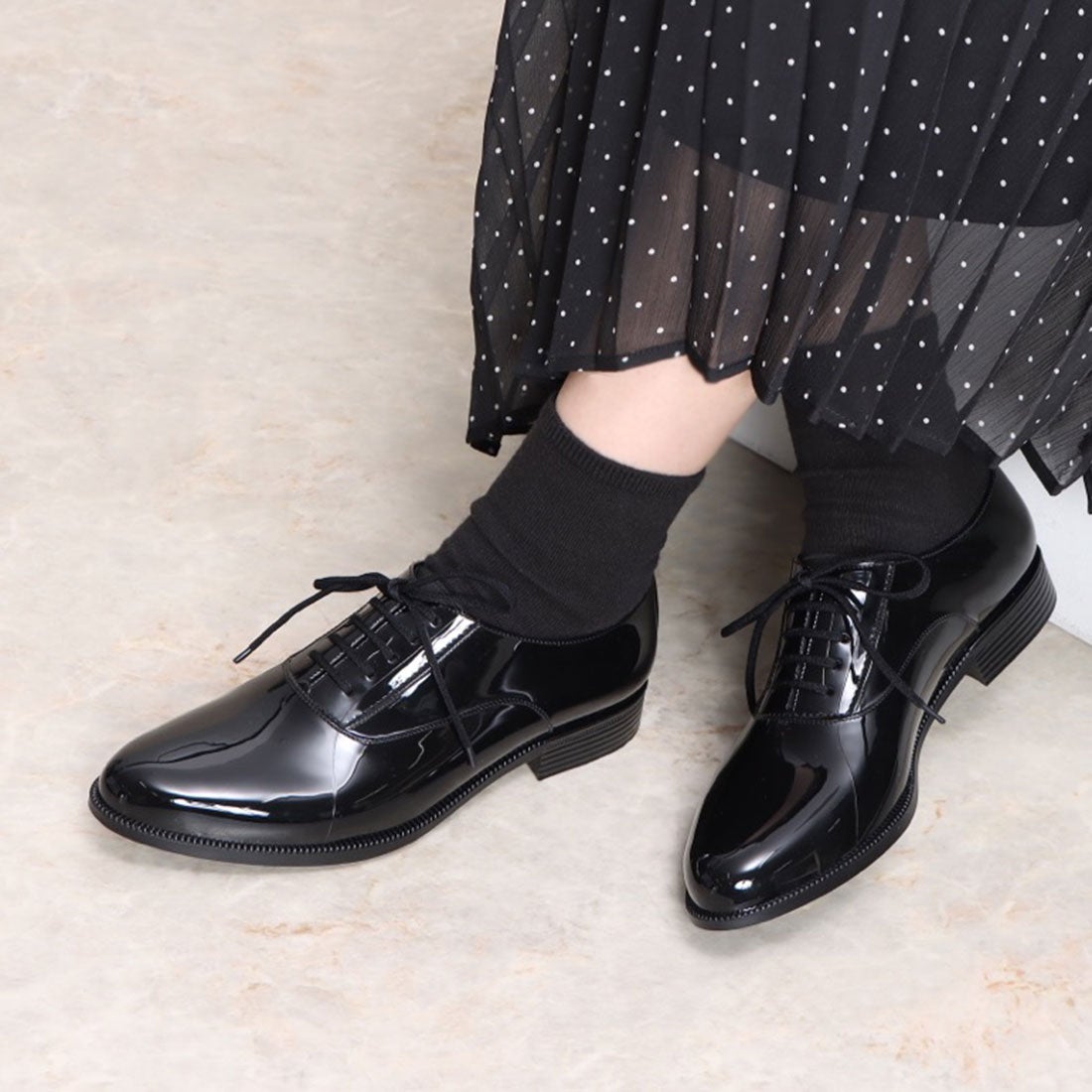 EVOL/イーボル】完全防水レインレースアップシューズ TH0003（ブラック