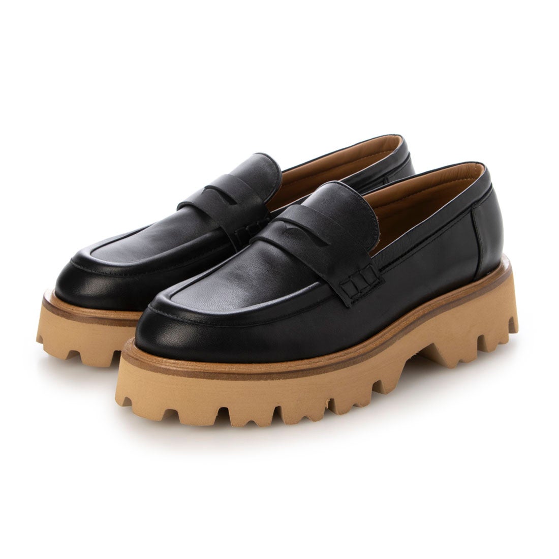 ファビオルスコーニ FABIO RUSCONI ラウンドトウ厚底ローファー