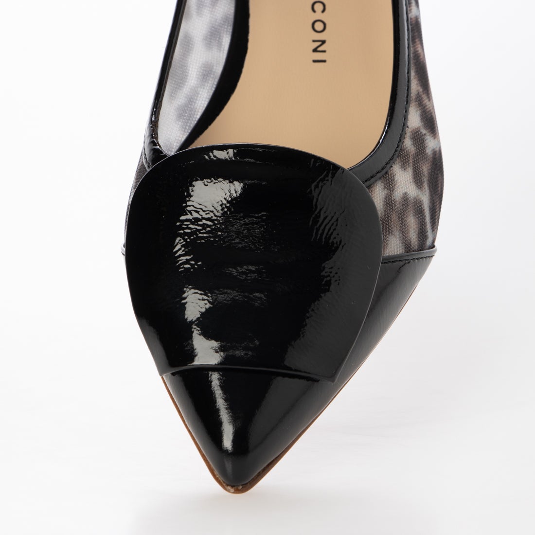 ファビオルスコーニ FABIO RUSCONI 異素材コンビポインテッドパンプス