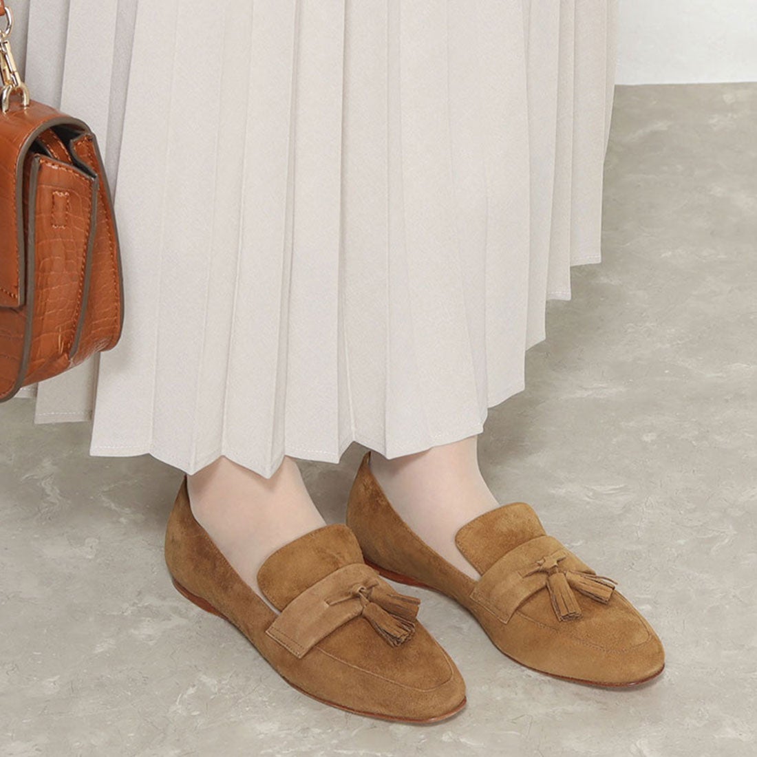 ファビオルスコーニ FABIO RUSCONI フラットヒールタッセルローファー