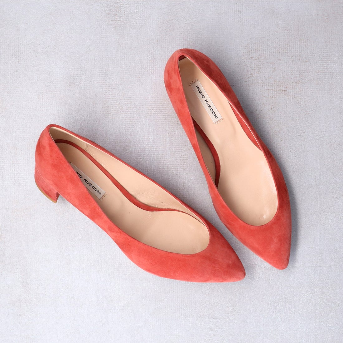 ファビオルスコーニ FABIO RUSCONI ブロックヒールパンプス （オレンジ