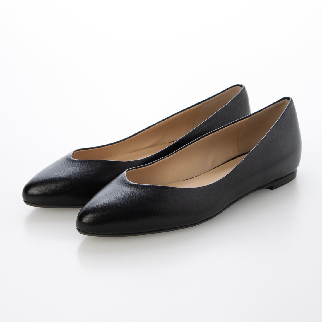 ○ファビオルスコーニ FABIO RUSCONI フラットパンプス （ブラック