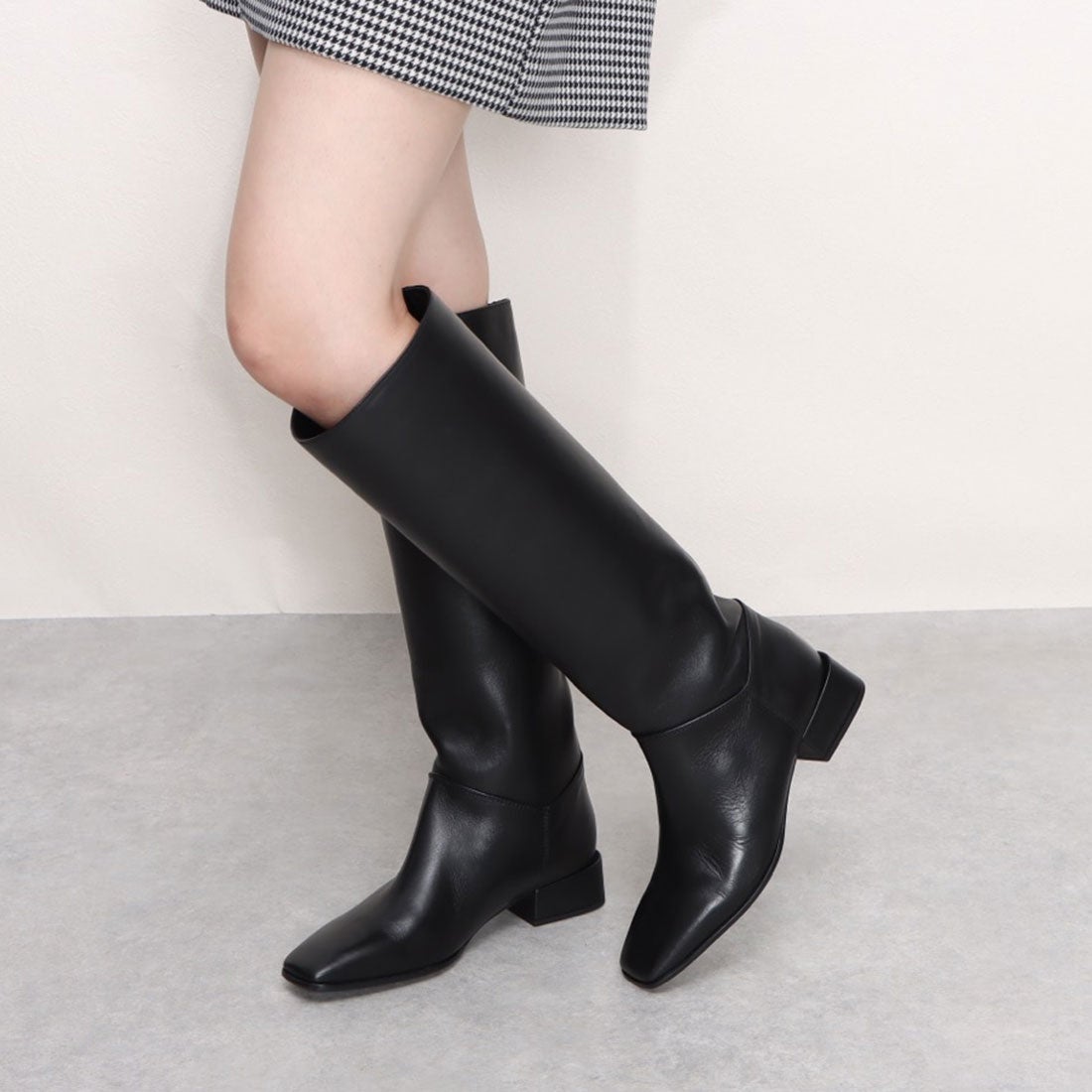 ○ファビオルスコーニ FABIO RUSCONI スクエアトゥロングブーツ