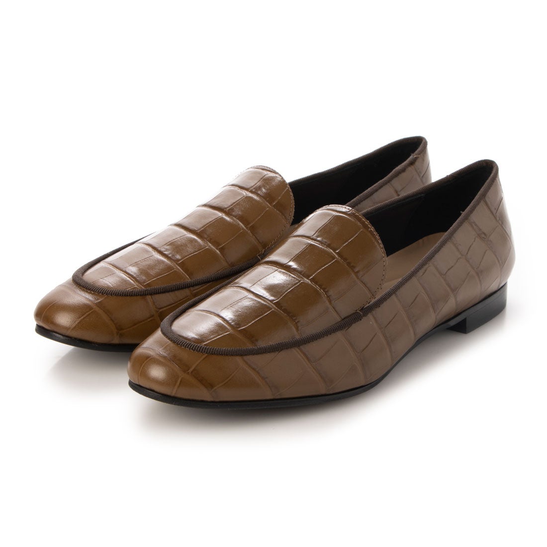 ファビオルスコーニ FABIO RUSCONI クロコ型押しモカシューズ