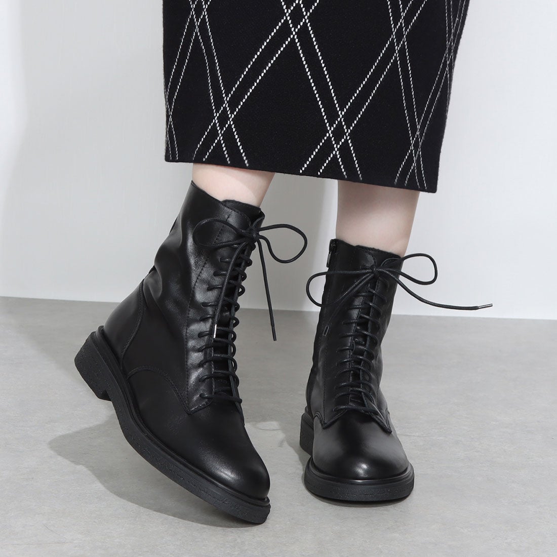 ○ファビオルスコーニ FABIO RUSCONI レースアップブーツ （ブラック