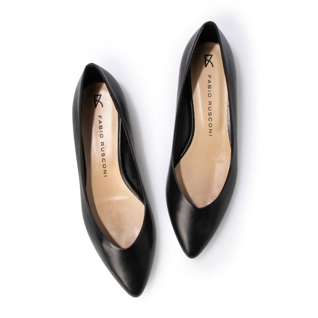 ○ファビオルスコーニ FABIO RUSCONI フラットパンプス （ブラック