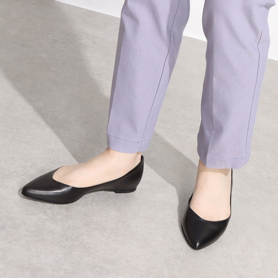 ○ファビオルスコーニ FABIO RUSCONI フラットパンプス （ブラック