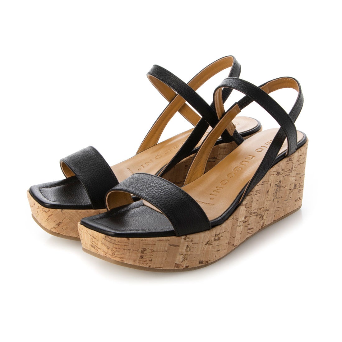 ファビオルスコーニ FABIO RUSCONI ウェッジソールサンダル （ブラック