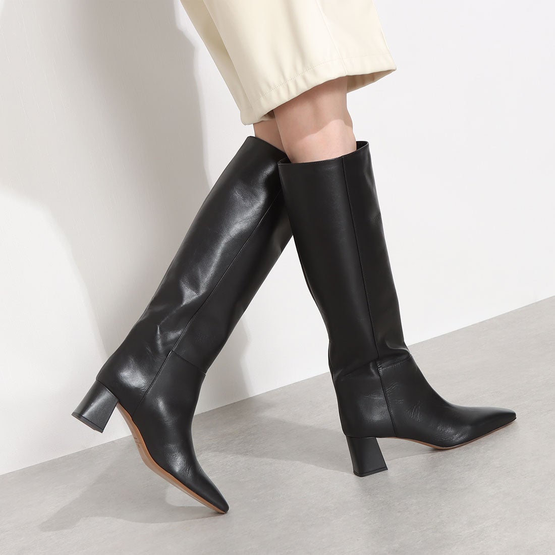 ファビオルスコーニ FABIO RUSCONI ロングブーツ （ブラック） -靴