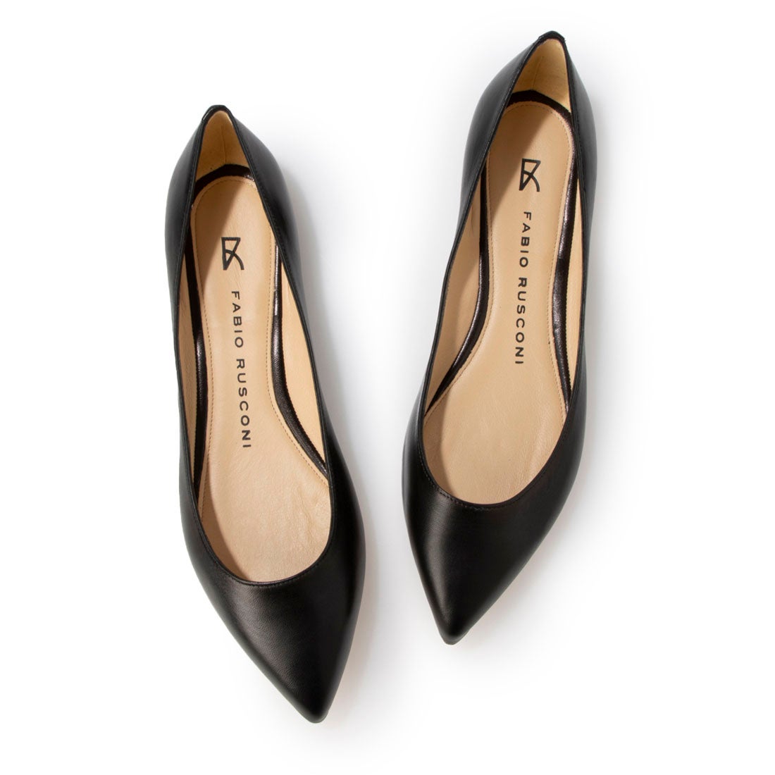 ○ファビオルスコーニ FABIO RUSCONI ポインテッドパンプス （ブラック