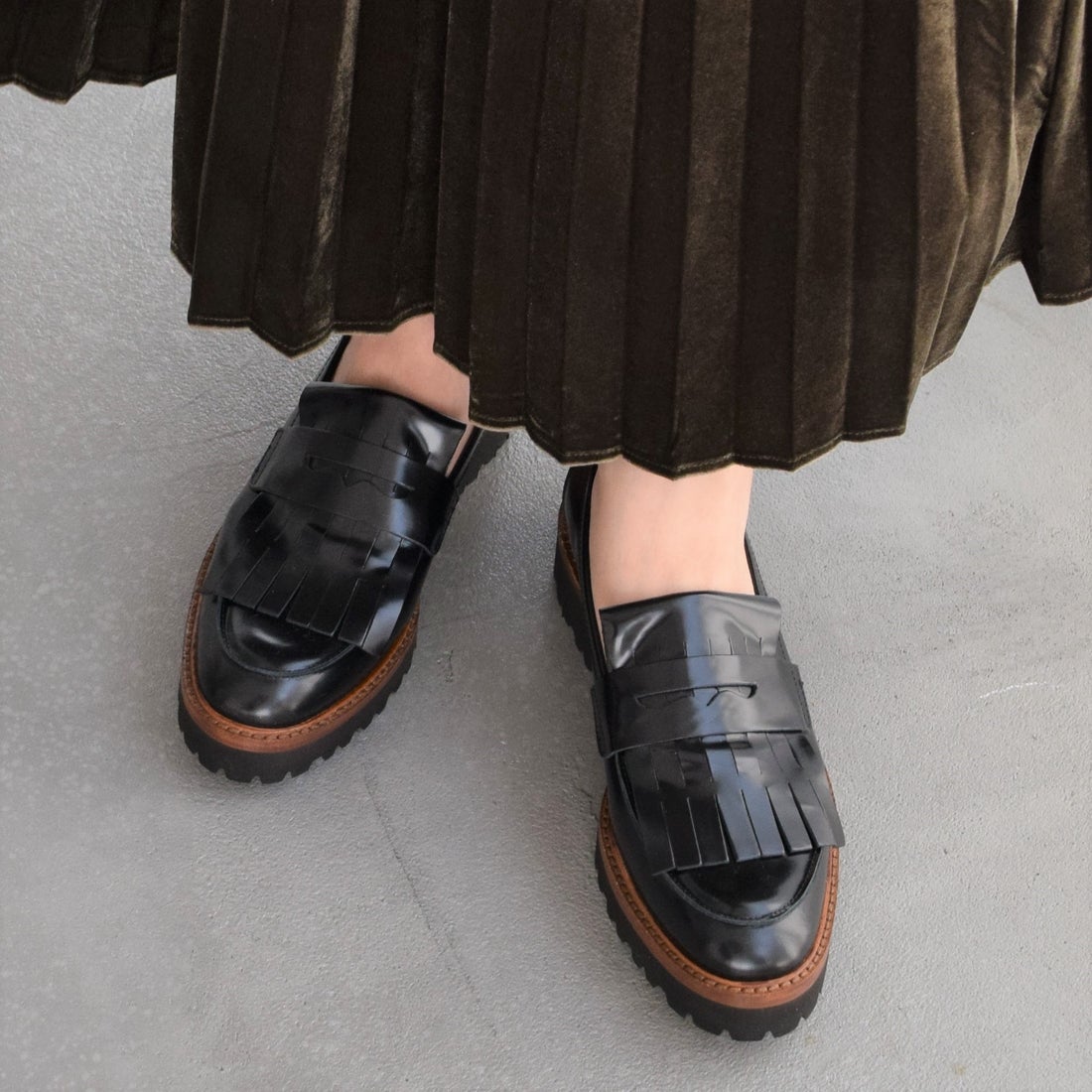 ファビオルスコーニ FABIO RUSCONI タンクソールキルト付きローファー