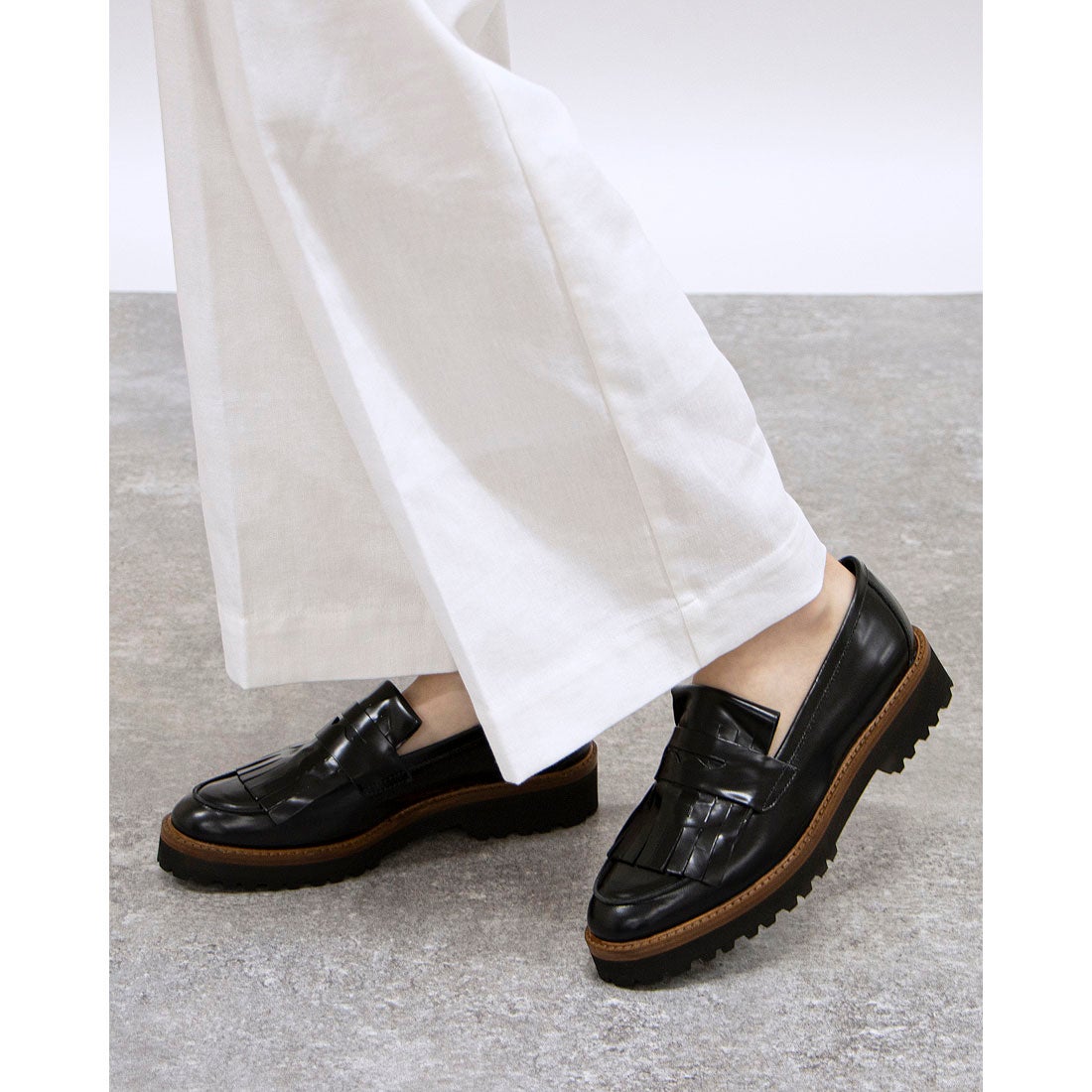 ファビオルスコーニ FABIO RUSCONI タンクソールキルト付きローファー