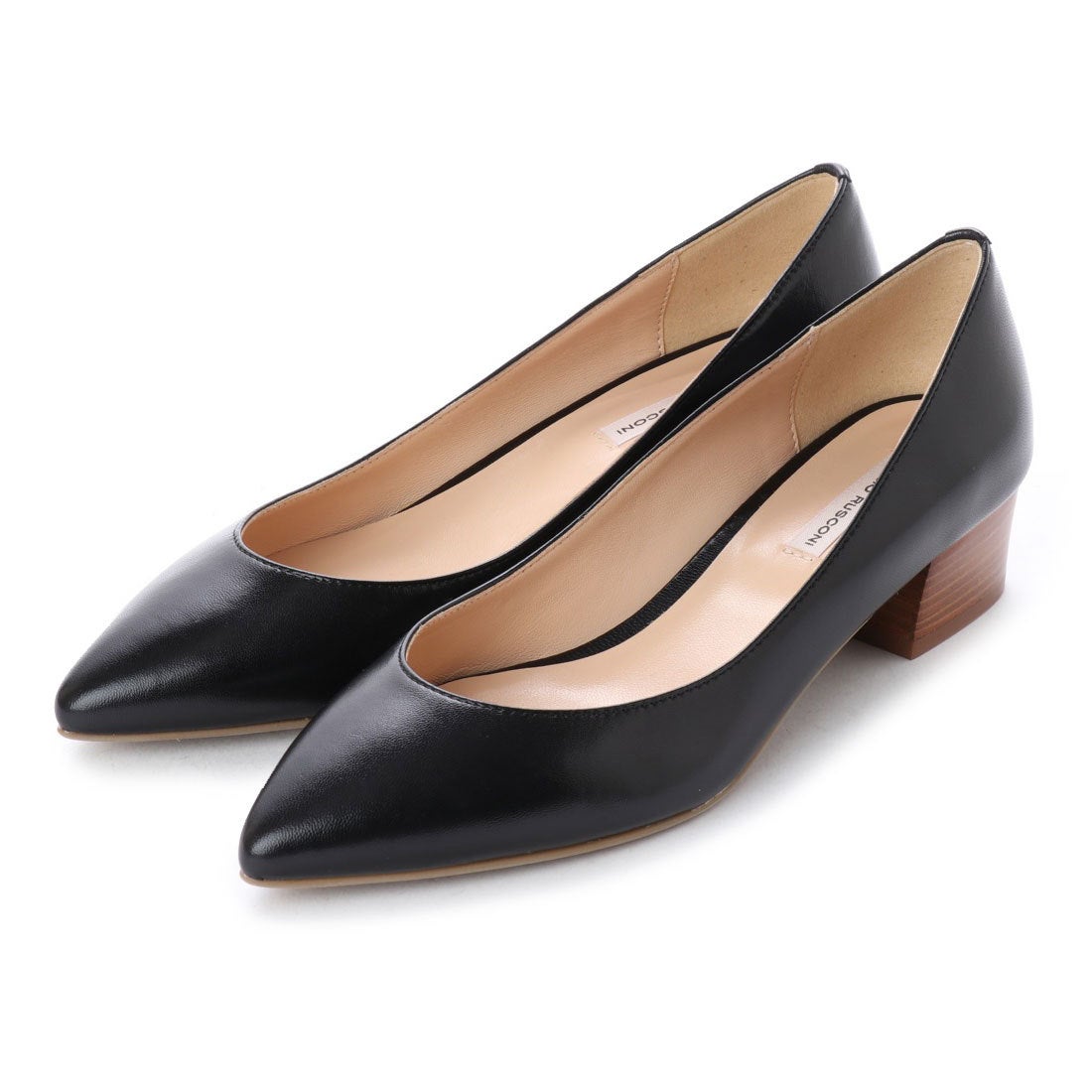 ○ファビオルスコーニ FABIO RUSCONI ポインテッドパンプス （ブラック