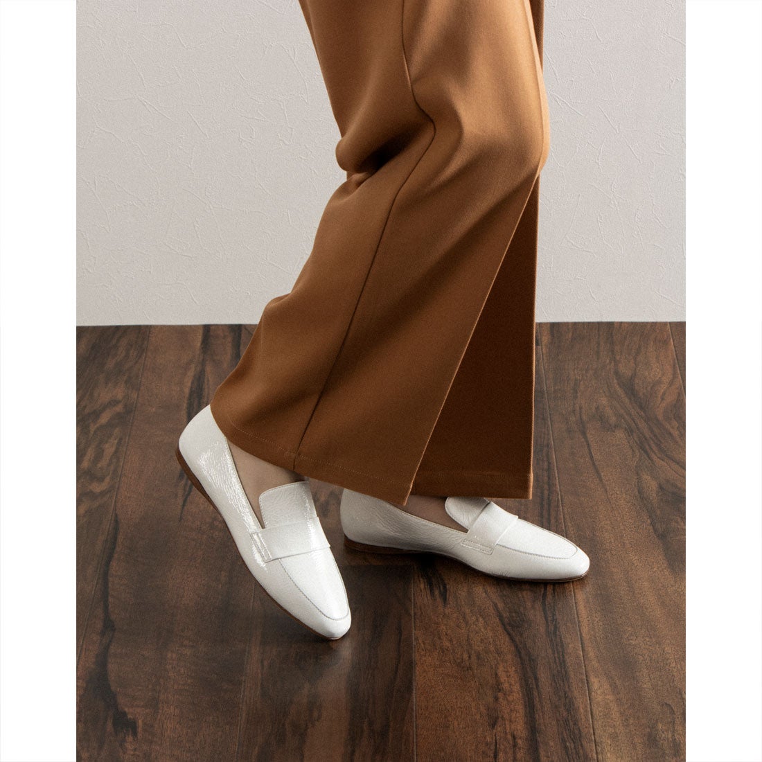 ○ファビオルスコーニ FABIO RUSCONI フラットローファー （ブラック