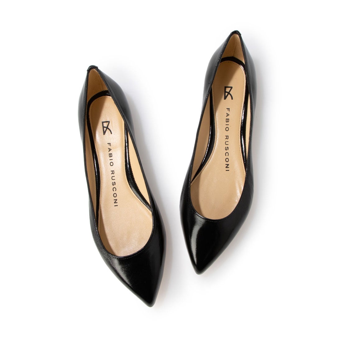 ○ファビオルスコーニ FABIO RUSCONI ポインテッドパンプス （ブラック