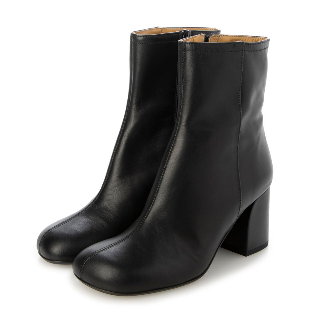 ファビオルスコーニ FABIO RUSCONI スクエアトウミドルヒールレザー